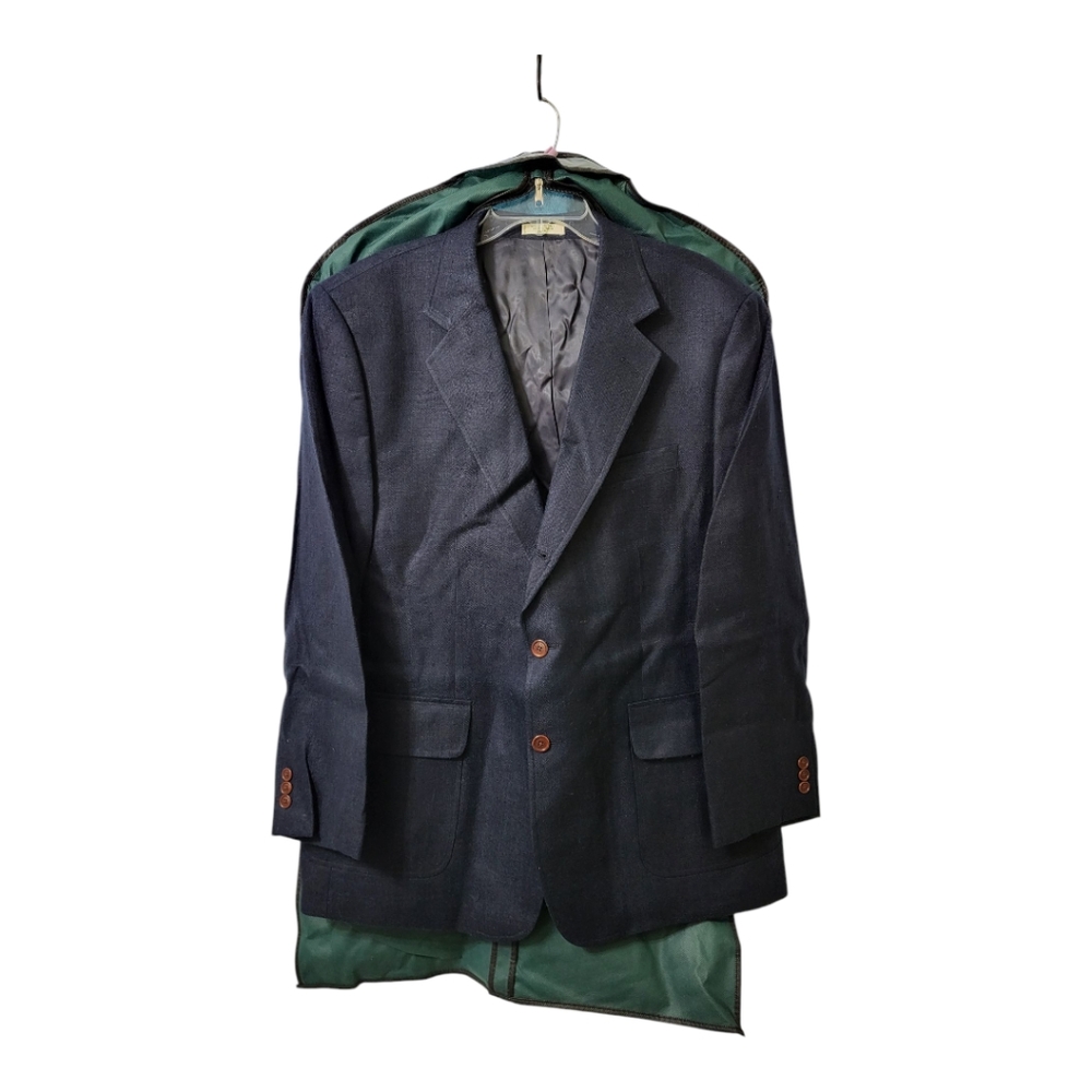 Orvis Silk Basketweave Sport Coat‎ Men 48R blue Two-Button Blazer Jacket…